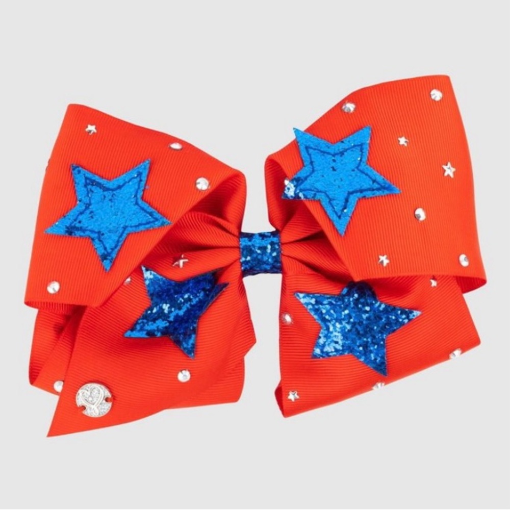 Girl’s JoJo Siwa Sequin Stars Americana Bow Hair Clip- NWT